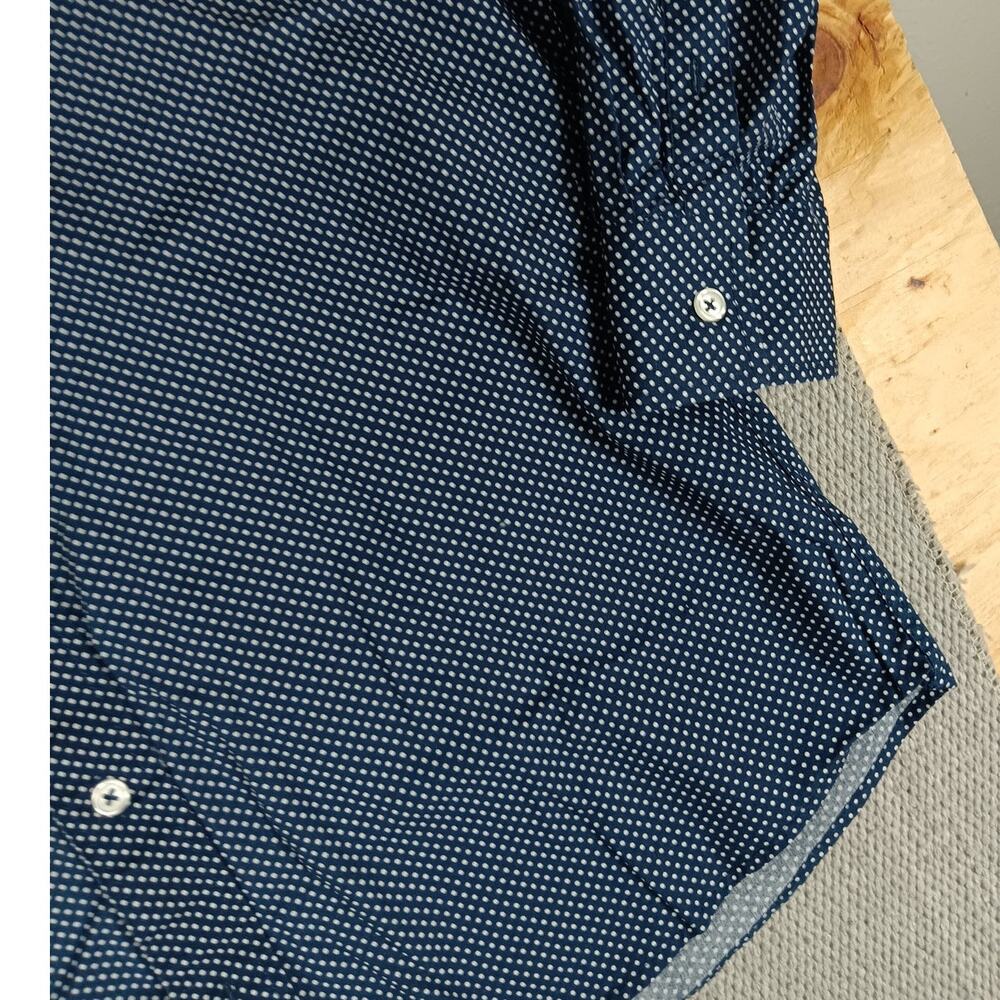 Nick Graham Everywhere Sport Shirt Mens Large Blue/White Polka Dot Party No Tuck - Picture 4 of 11